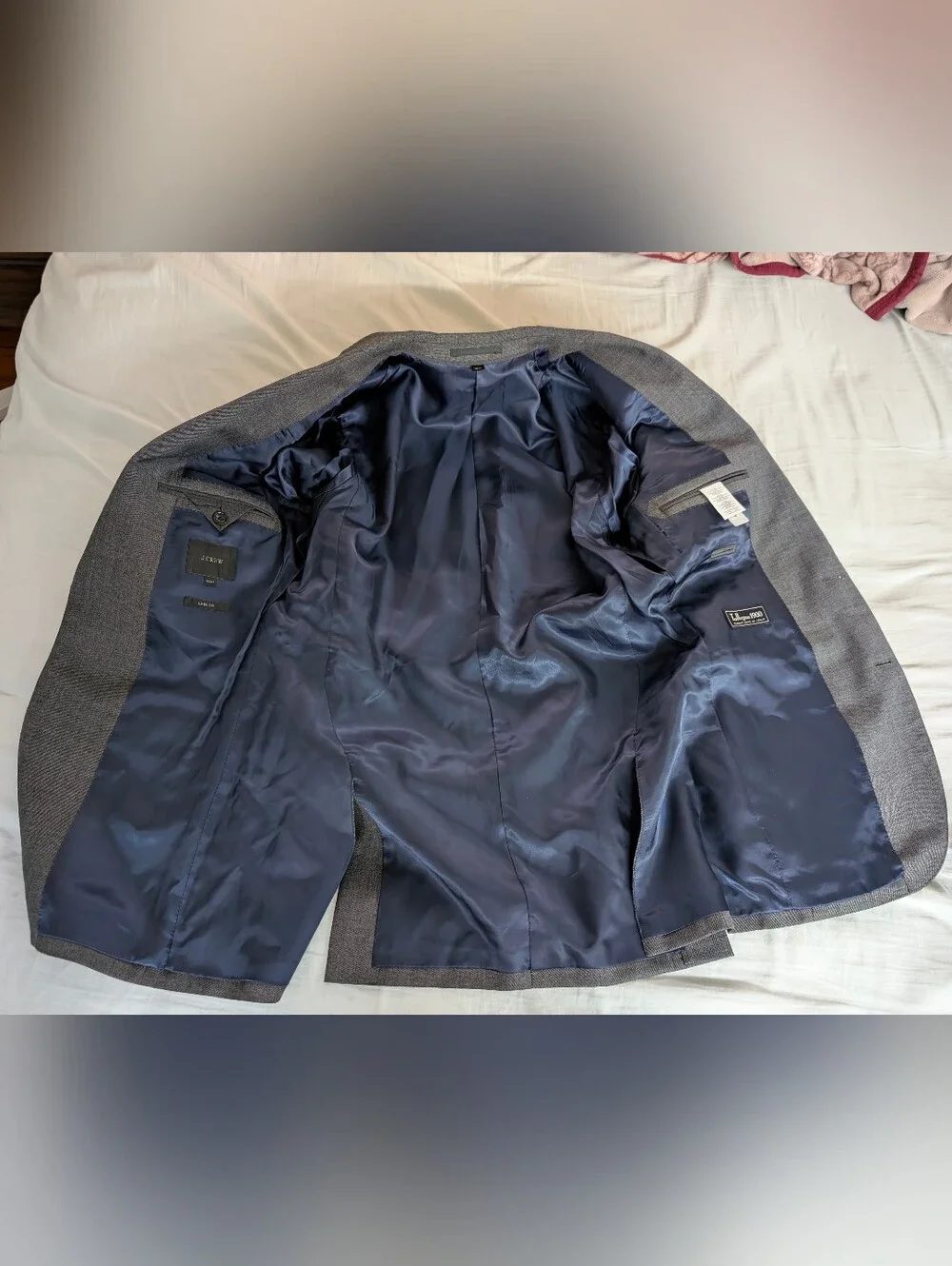 J Crew Ludlow Tollegno Italy Wool Suit Set Blazer 36R Pants 30x30 Slim Charcoal